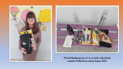 Nicole Hofmanová z 6.A se stala výherkyní soutěže POKOS za měsíc leden 2023