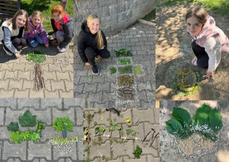Land art - dozvuky školy v přírodě - 4.B
