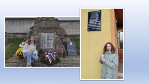 Julie Šobáňová z 8.B uctila památku svého prapradědečka čs. legionáře Antonína Smětáka