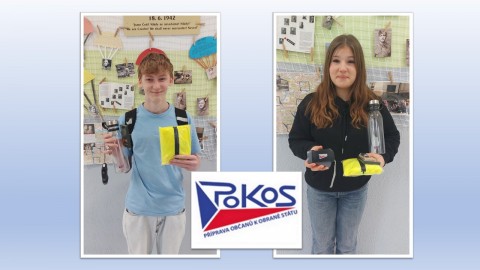 Pavel Mašát z 9.B a Nela Kubernátová z 8.C se stali výherci vědomostní soutěže POKOS za měsíc listopad 2025