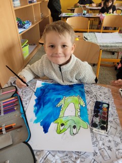 Jak prvňáčci objevovali písmeno Ž napříč předměty, 1.C